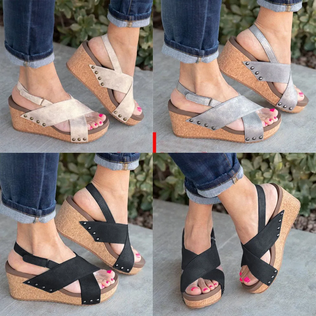 

Hot Sale Women Summer Ankle Strap Platform Wedge Sandals Thick Gladiator Sandals Shoes Small Fashion brand New high quality