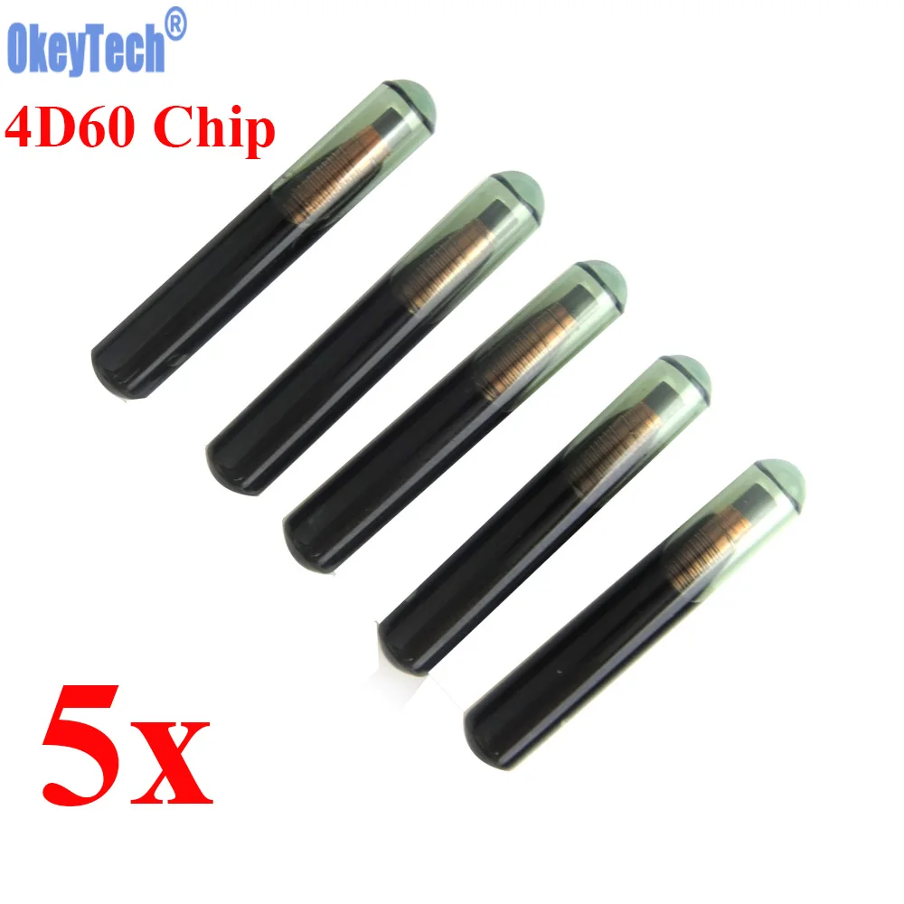 OkeyTech 5pcslot Car Key Chips Blank 4D60 Chip Glass ID4D60 Transponder Chip For FORD Auto 4D 60 Chips High Quality Wholesale
