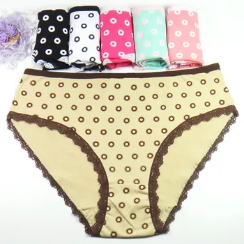 

Ixuejie 6PCs/Lot XXL 3XL 4XL Fashion Women Panties Mid Waist Cotton Printed Underwear Plus Size Ladies Briefs