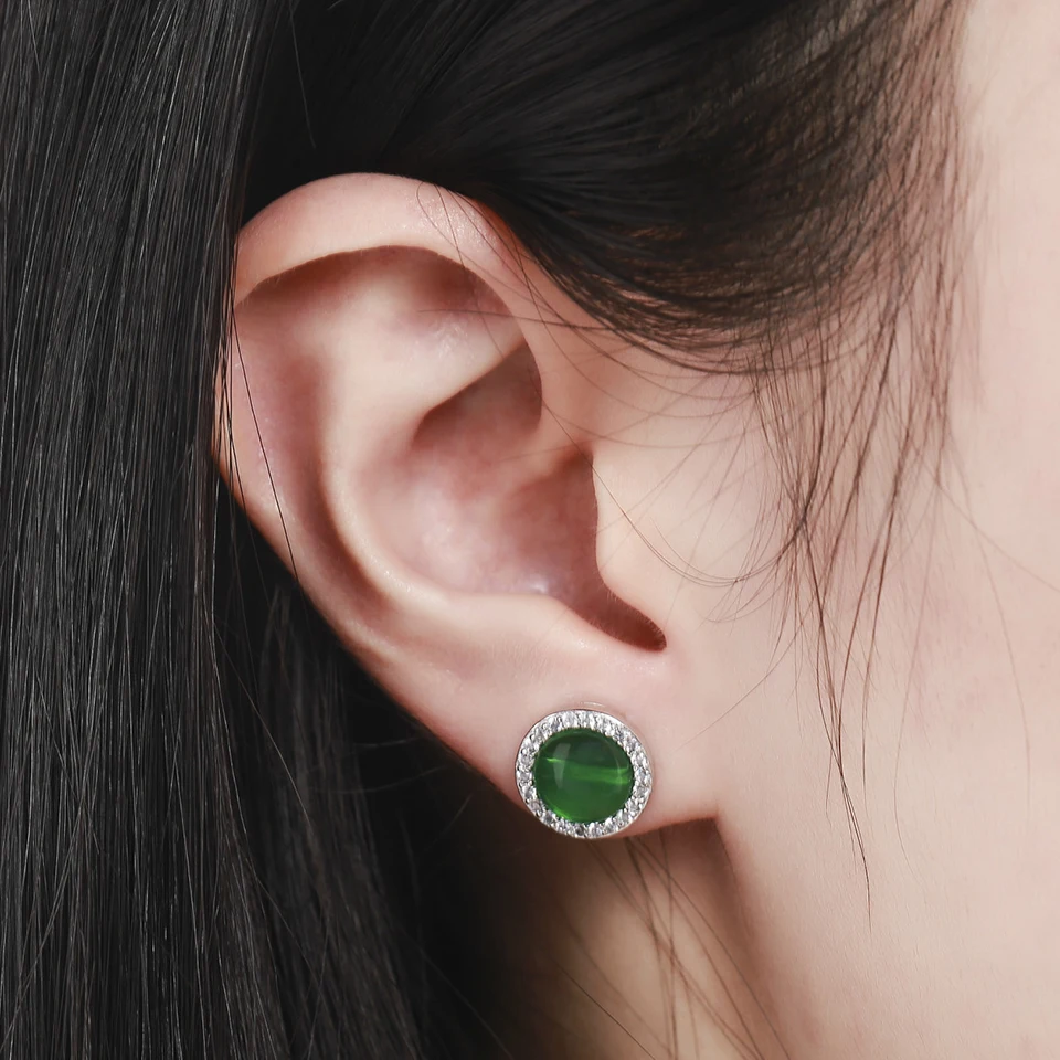 ЦИРКОНИЕВЫЕ красный, зеленый камень серьги-гвоздики для женщин девочек серебряный цвет круглые женские маленькие серьги модные украшения для ушей, серьги