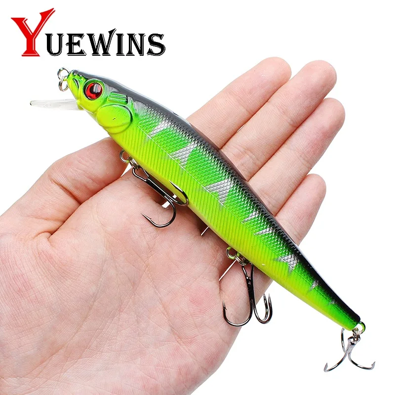 Yuewins рыболовные приманки 3D глаза Минноу 14 см 22 4 г Crankbait воблеры 6 # крюки твердая