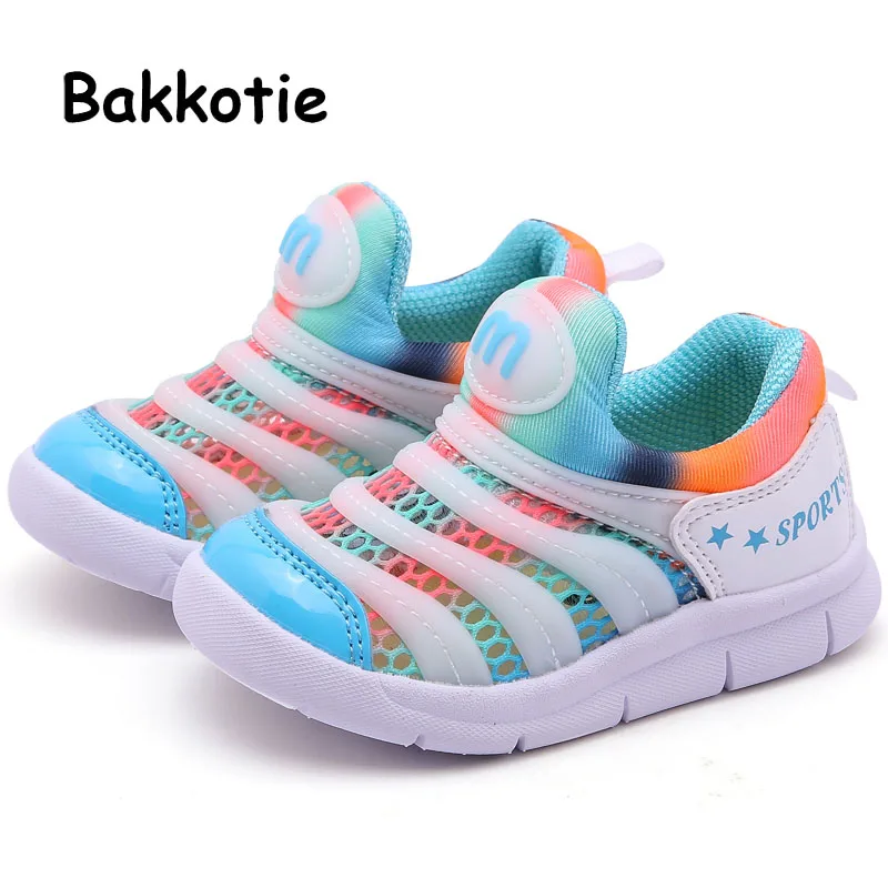 

Bakkotie 2019 Kids Spring Fashion Mesh Sneakers Girls Pink Running Shoes Children Boys Blue Breathable Soft Casual Shoes