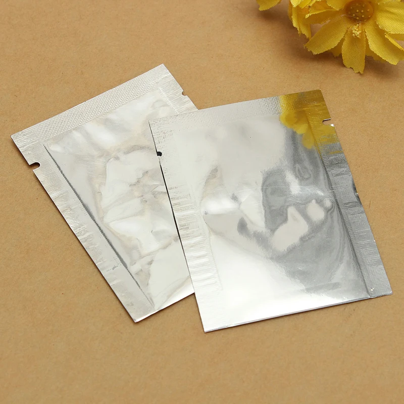 100pcs New Silver Aluminum Foil Mylar Bags Vacuum Sealer Zip Lock Storage Pouches