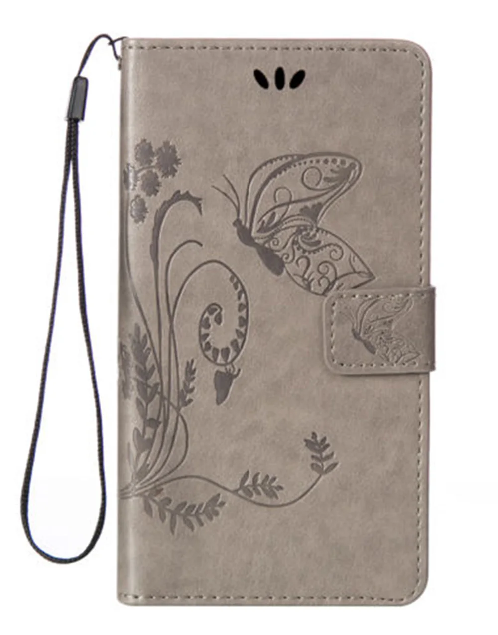 Butterfly Cover PU Leather Flip Cover Wallet Case For Vernee Thor E Plus X Apollo Lite Case Flip Protective Phone Cases - Цвет: Gray