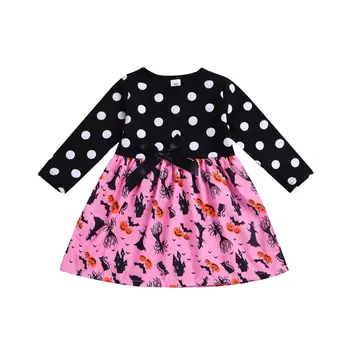 

Boutique holiday pumpkin halloween baby girl dress cotton long sleeve fall winter