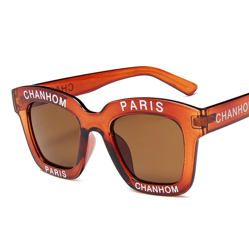 UVLAIK, модные женские солнцезащитные очки с буквенным принтом Chanhom, парижский дизайн, Винтажные Солнцезащитные очки, мужские женские очки, очки для вождения, Ретро стиль - Цвет линз: C8