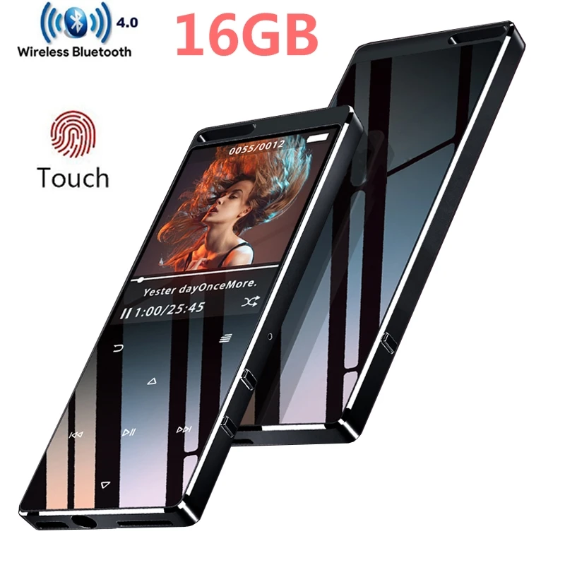 Original 16GB HiFi Bluetooth MP3 Player with Speaker Metal High Sound Quality Entry-level Lossless Music Player with FM, Record