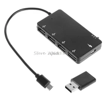 Micro USB OTG 4 Порты и разъёмы концентратор Мощность Зарядный Кабель-адаптер для samsung Galaxy телефона Прямая поставка