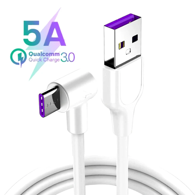 

5A Super Charge Type C Cable For Huawei P30 Pro P20 Mate 20 Fast Charging Type-C USB C Cable For Samsung S10 S9 USBC Charger