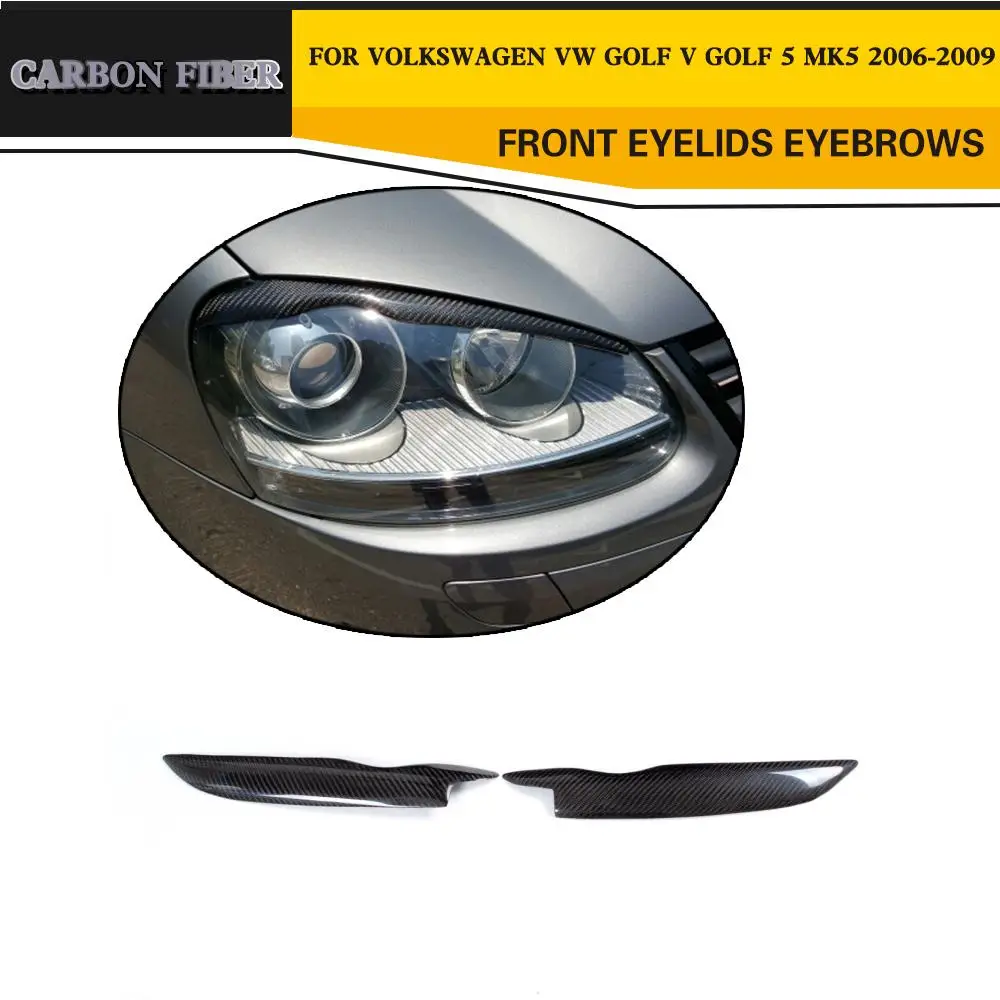Carbon Fiber Car Front Eyebrows Headlight Eyelid Covers for Volkswagen