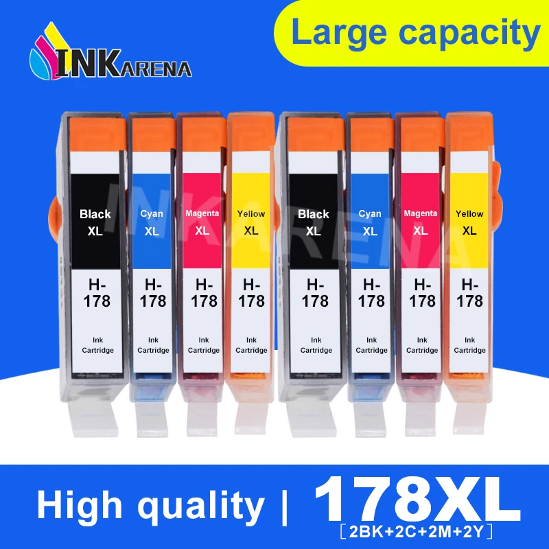 INKARENA 8 шт. полная замена чернил для HP 178 178XL чернильный картридж Photosmart 5510 5515 6510 7510