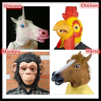 

Hot Sale Halloween Party Creepy Horse Mask Head Halloween Costume Theater Prop Novelty Latex Rubber Animal Mask Free Shipping
