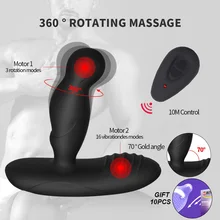 Vibrating Prostate Massager Dual Vibrator Anal Sex Toys For Men Gay Remote Control Men Masturbation Anal Butt Plug Adult Product usb charging wireless remote dual vibrating prostate massager warm vibrator anal plug smart heating butt plug man anal sex toys