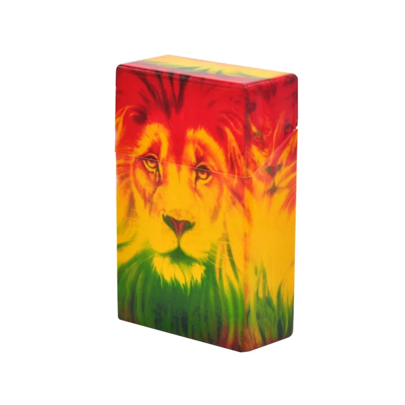Креативный персональный печатный Пластиковый Чехол-держатель для сигарет коробка для хранения табака Защитная крышка контейнер для 20 сигарет - Цвет: H