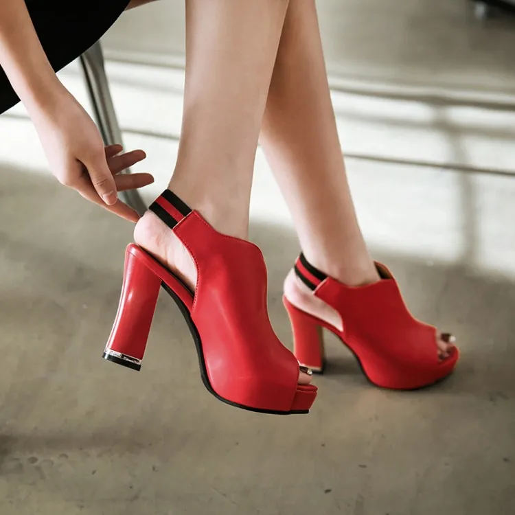 

Big Size 11 12 13 14 high heels sandals women shoes woman summer ladies Open-toed sandals with thick heels and high heels
