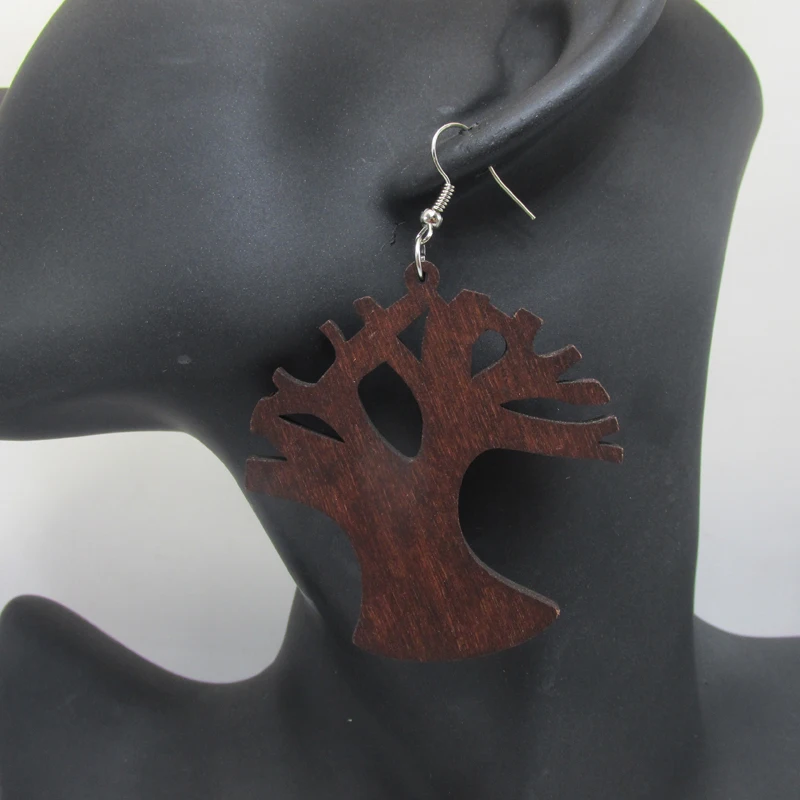 Бесплатная доставка! Новейшие деревянные серьги с деревом жизни|tree life earrings|tree