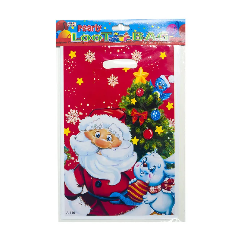 10 шт, новогодние подарки, рождественские подарки, рождественские подарочные пакеты, ручки Санта-Клауса для сумок, Noel мешочек для печенья, конфет, рождественские подарки - Цвет: A Santa Claus rabbit