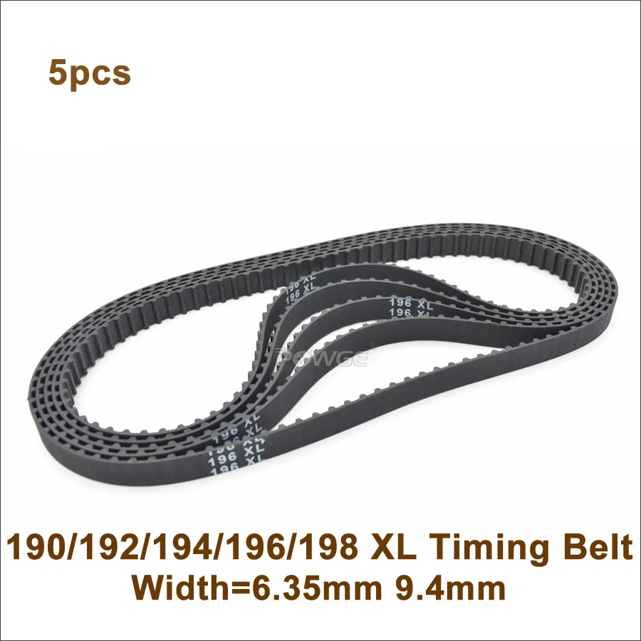 

POWGE 190/192/194/196/198 XL Timing Belt W=6.35/9.4mm Perimeter 482.6/487.68/492.76/497.84/502.9mm Rubber XL Belt Inch Trapezoid