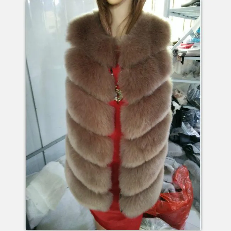 Новинка, модное пальто из искусственного меха, зимняя женская Повседневная приталенная жилетка без рукавов из искусственного лисьего меха, зимняя женская куртка, casaco feminino 4XL