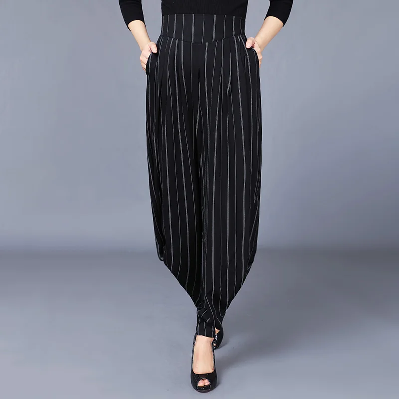 

Spring and Autumn large size pants loose significantly thin leg Harlan pants female trousers jute yarn pants