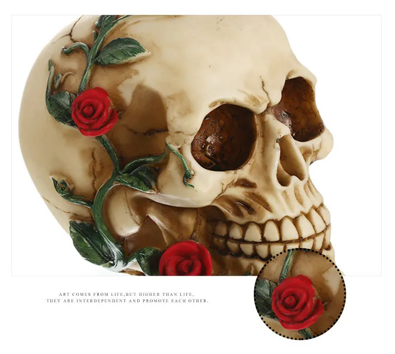 Strongwell Европейский Розовый Череп статуэтки смолы Настольный череп ретро украшения белые ремесла персонализированные Хэллоуин черепа