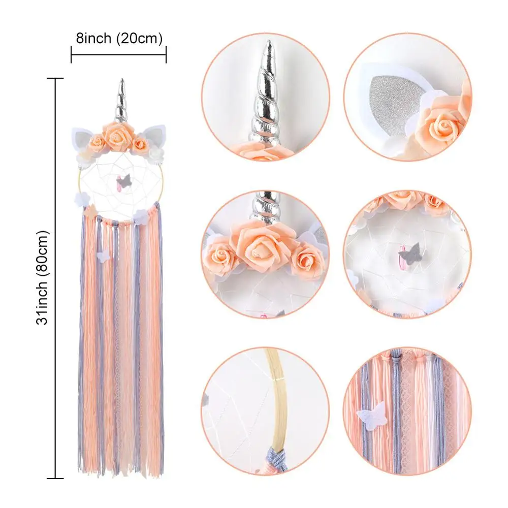 OurWarm Единорог вечеринок мультфильм Единорог Dream Catcher Конфеты мешочек фон Baby Shower День рождения украшения - Цвет: Unicorn Horn B