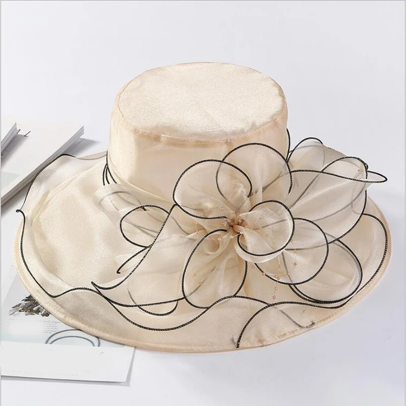 Elegant Fashion Women's Church Hat For Women Flower Hat Summer Gorras
