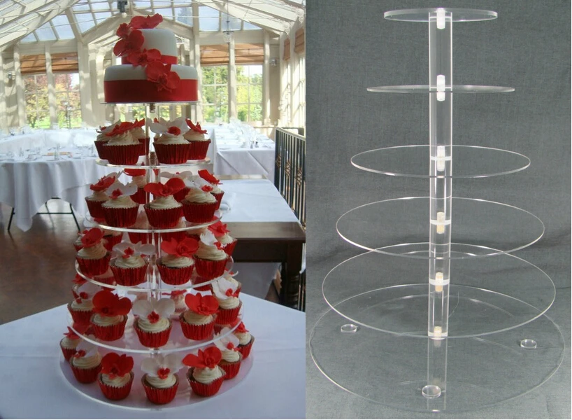 free shipping 6 tier acrylic cake stand dome cake cover cake stand 6