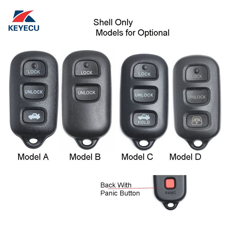 KEYECU Replacement Remote Car Key Shell Case Fob for Toyota Sequoia