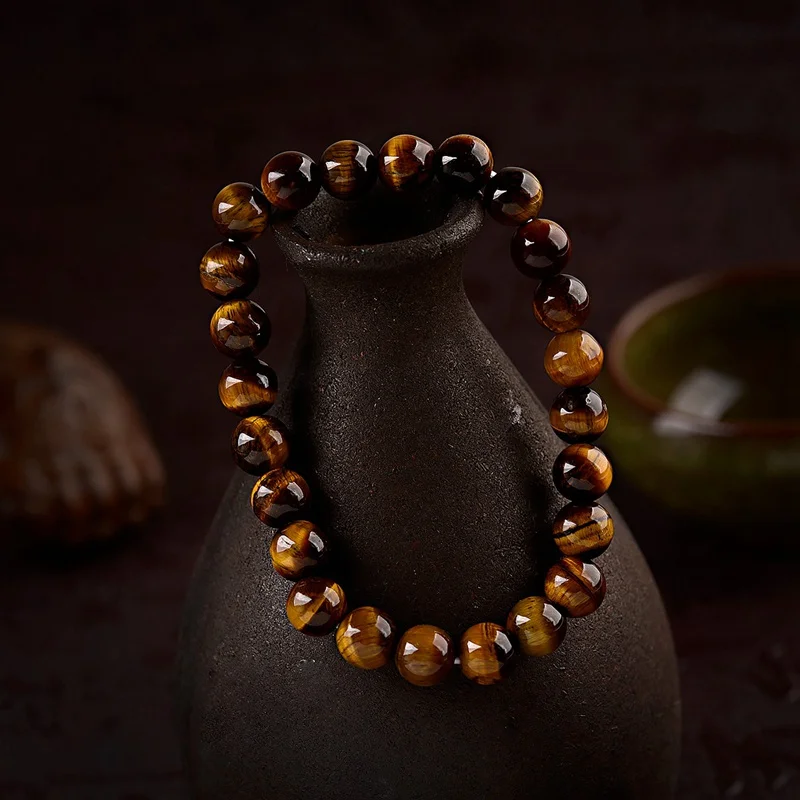 Новые 8 мм браслеты с тигровым глазом браслеты эластичная веревка цепочка с натуральным камнем браслеты для женщин и мужчин ювелирные изделия AB176