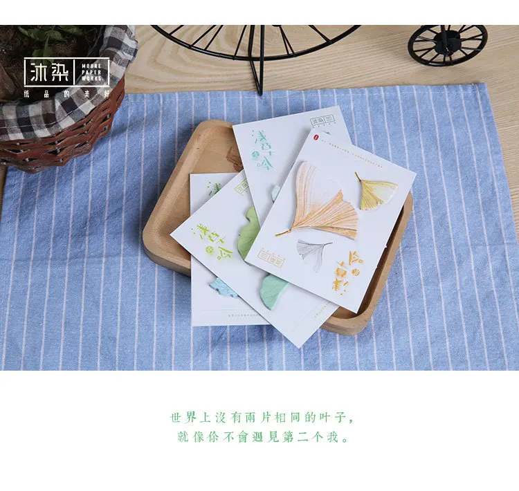 Natural Cute Leaves Korean Kawaii Stationery Leaf Memo Pad Sticky Notes Paper Notepad Post it Sticky Leaf  School Supplies