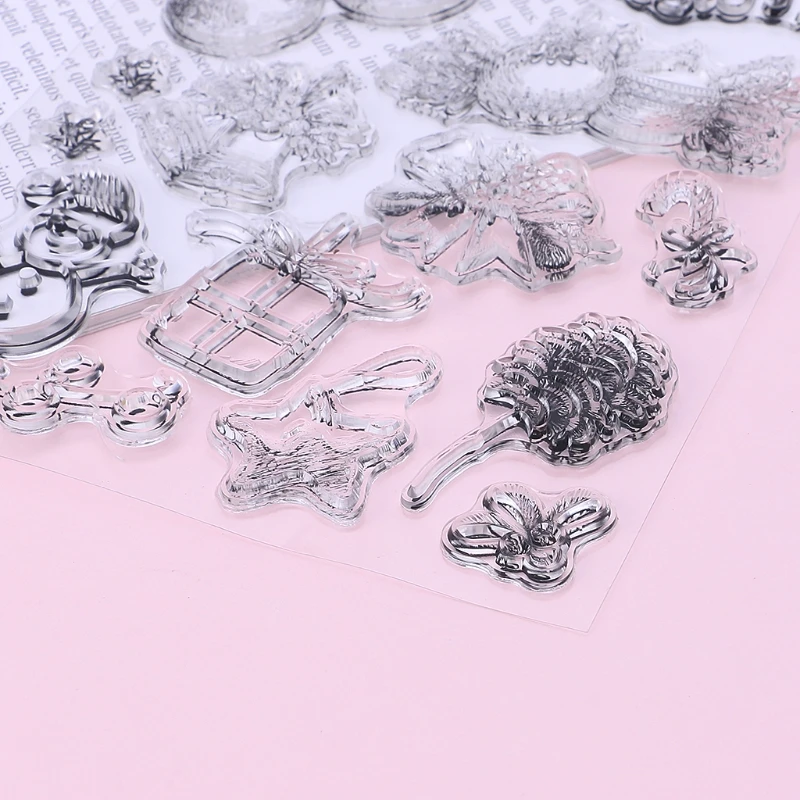 Рождественские прозрачные силиконовые прозрачные штампы для скрапбукинга DIY бумажные открытки подарок