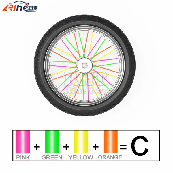 Обод колеса мотоцикла спиц шкуры Чехлы обёрточная бумага Декор труб для ktm EXC f DR DRZ RM RMX РМЗ 85 125 250 400 450 Kawasaki Yamaha - Цвет: C