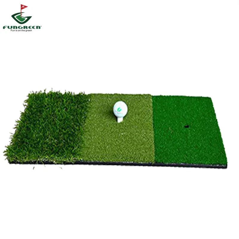 FUNGREEN Golf Hitting Mat 3 Grasses with Rubber Tee Holder Golf Training Aids Indoor Outdoor Tri-Turf Golf Hitting Grass FUNGREEN Golf Hitting Mat 3 Grasses with Rubber Tee Holder Golf Training Aids Indoor Outdoor Tri-Turf Golf Hitting Grass