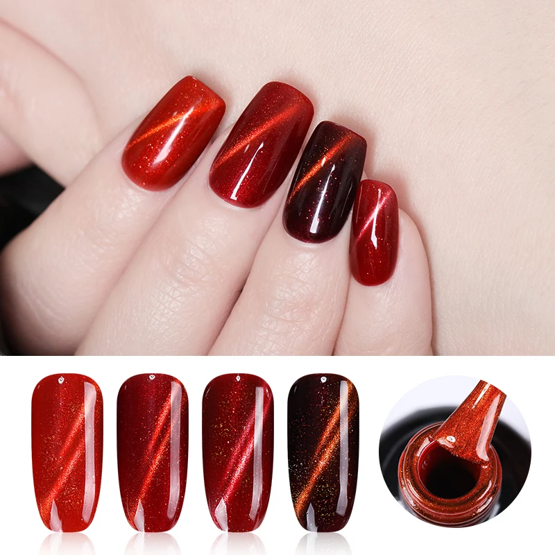 

UR SUGAR 7.5ML Wine Red Cat 3D Eye Gel Lacquer Soak Off UV LED Nail Art Gel Varnish 3D Effect Need Magnet Nail Gel Polish