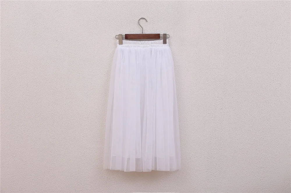 OHRYIYIE тюлевые юбки для женщин Летняя Повседневная Длинная юбка с высокой талией эластичная талия солнце пушистая юбка-пачка Jupe Longue Femme S1003