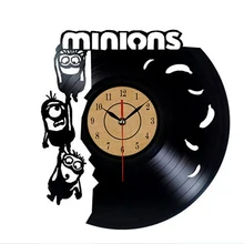 2018 New Black Vinyl Record Clock Creative Design CD Wall Clock Antique Home Decoration