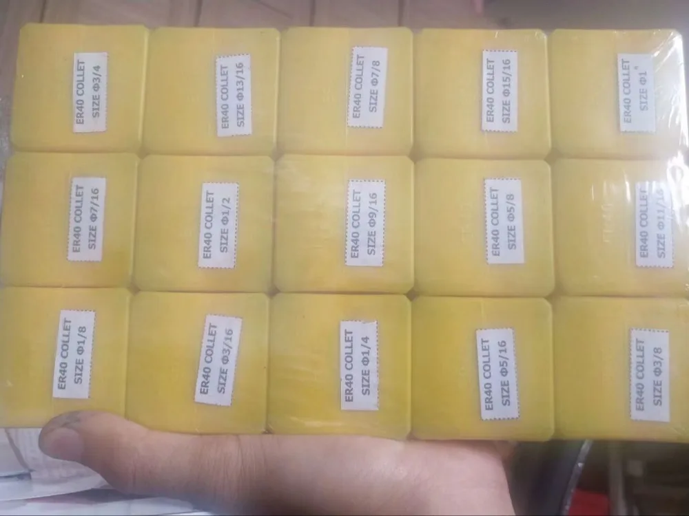 

15 pieces ER40 imperial standard spring collet for cnc milling machine spindle from 1/8 to 1