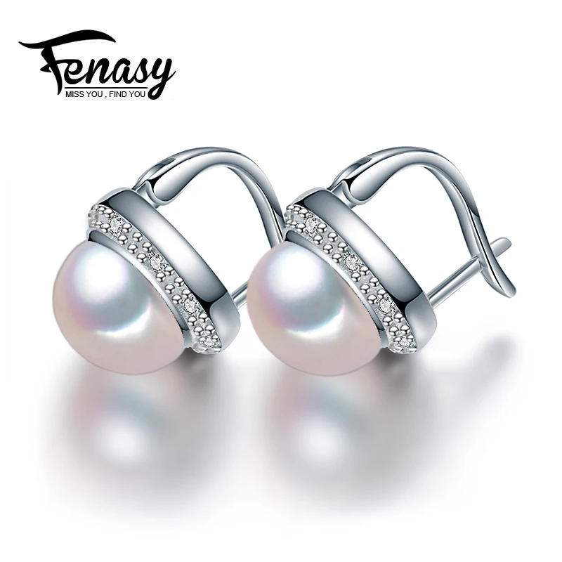 FENASY Pearl stud earrings, Pearl Jewelry with earrings for love,charms geometric bohemian earrings for women with gift box FENASY Pearl stud earrings, Pearl Jewelry with earrings for love,charms geometric bohemian earrings for women with gift box
