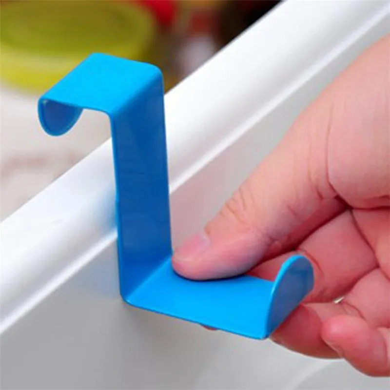 

2 Colors Stainless Steel Double Door Back Hook Hanging Hooks Organizer Tools Bathroom Accessories Rugs Hooks High Quality FF5