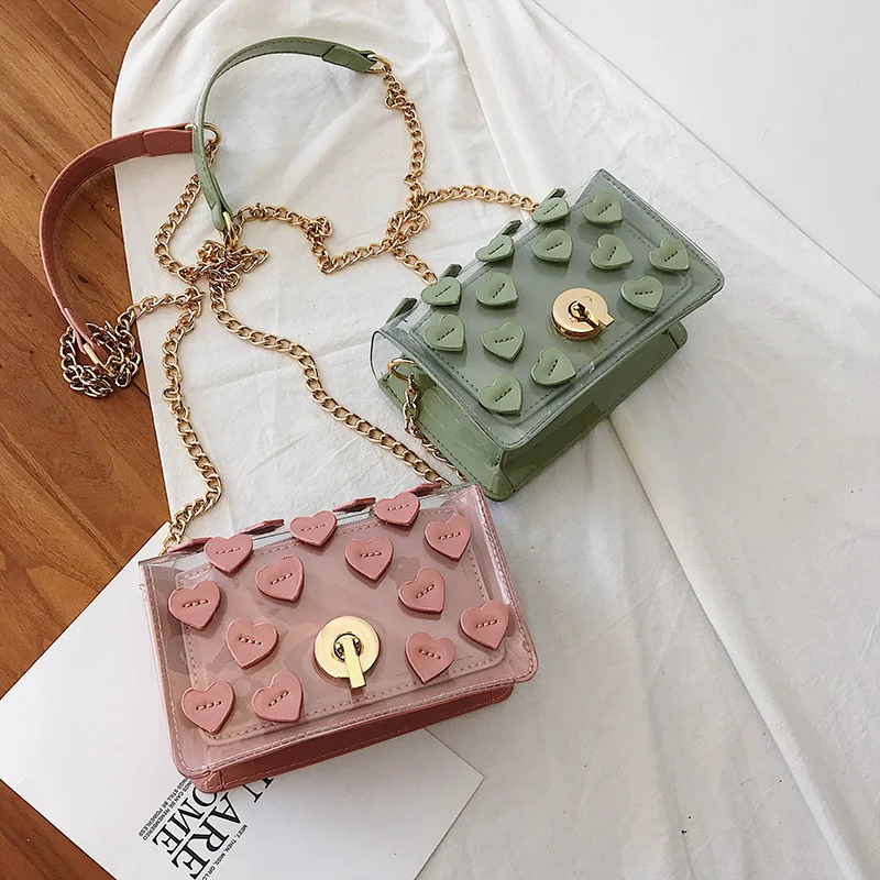 

Summer bag female 2019 new transparent jelly small package fashion single shoulder satchel bag