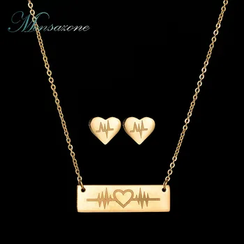 

MENSAZONE Jewelry Sets for Women Necklace/Earrings Gifts Love Heart Shape Chain Pendant Necklaces Gifts