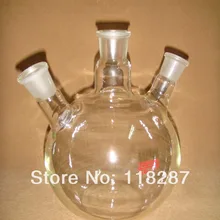 2000 мл, 24/29, 4, с круглым вырезом, на плоской подошве, Стекло фляга, 2L, четыре шеи, неделю в целом в зеленой стены, лабораторная стеклянная колба