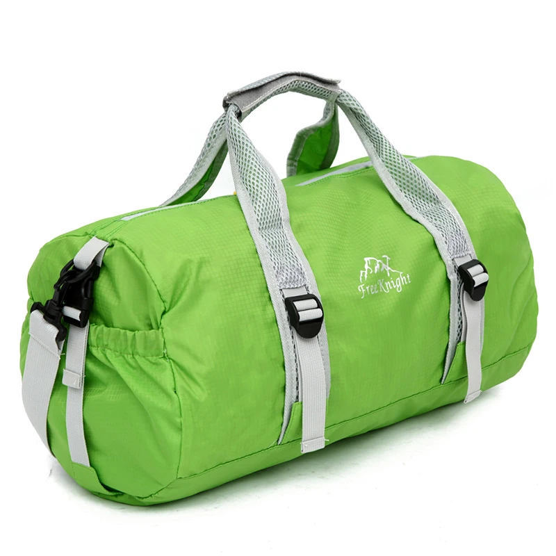 Складная спортивная сумка через плечо для спортзала для женщин и мужчин, рюкзак для фитнеса, сумки для йоги, нейлоновая спортивная сумка для путешествий и тренировок, Ультралегкая маленькая сумка для спортзала - Цвет: Светло-зеленый