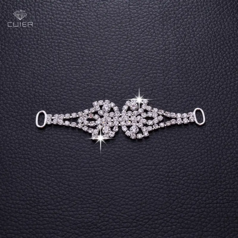

30pcs Wholesale Shiny Bikini Connector Rhinestones Buckles for Shoes Bag Decoration DIY Swimming wear Bridal dress Buckle BK-24