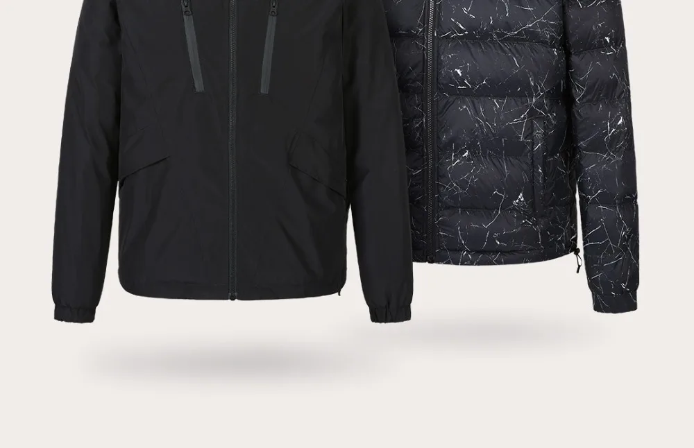 Xiaomi Uleemark мужская двусторонняя пуховая куртка 90% на гусином пуху Водонепроницаемая застежка-молния двухсторонний Водонепроницаемая Лыжная куртка