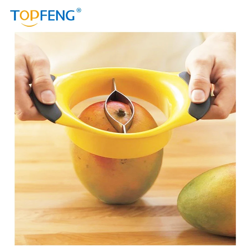 TOPFENG лезвие из нержавеющей стали нож для манго резак с легкой рукояткой нескользящая резиновая ручка