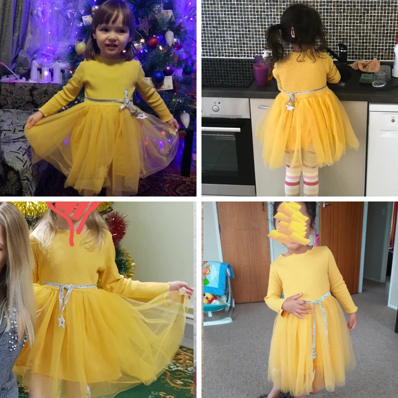 Платье для девочек г. Осеннее платье принцессы с пентаграммой брендовая одежда для девочек Детские платья с длинными рукавами в европейском и американском стиле для девочек