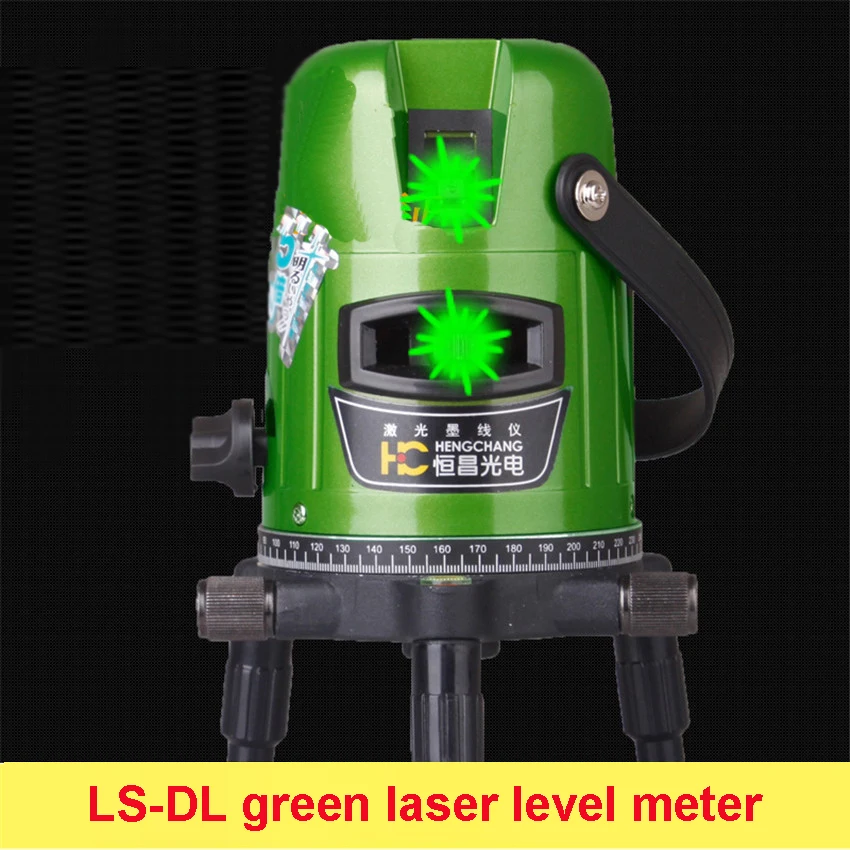 1pc 360 Degree Function Self- Leveling Cross Green Laser Level 2 lines  AC DC Electric Dual Purpose Detector Laser