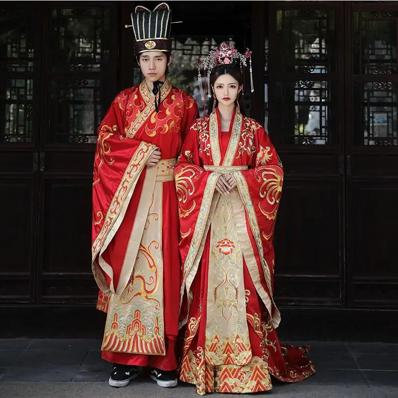 長い尾の中国の結婚式のドレス 中国の漢服の結婚式のドレス 伝統的なスタイル 高品質 Aliexpress